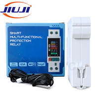 JIUJI WiFi Smart DIN Rail Protector Over Under Voltage Over Current Fuite 30mA Over Temperature Auto Reset KWh Meter Relay