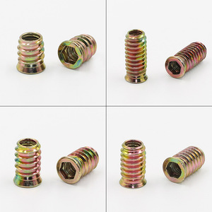 Écrous filetés intérieurs et extérieurs M6 M10 à six pans creux en acier au carbone, connecteurs de meubles pour le bois, norme DIN classe 8.8 - Product Image 2
