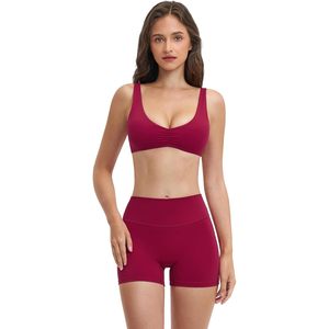Conjunto Deportivo de Dos Piezas para Mujer, Sujetador Deportivo con Efecto Scrunch Frontal, Pantalones Cortos de Cintura Alta a Juego, Ropa Deportiva para Gimnasio, Yoga y Atletismo - Product Image 2