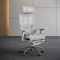 Chaise de bureau exécutive ergonomique moderne à dossier haut pivotant avec appui-tête réglable, accoudoirs réglables, hauteur réglable, structure en plastique