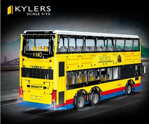 New Arrival Chúc Mừng Xây Dựng YC-QC015 1:15 Double-Decker Bus Đồ Chơi Mô Hình Tương Thích Với Tất Cả Các Thương Hiệu Lớn Legoing Đồ Chơi Cho trẻ Em