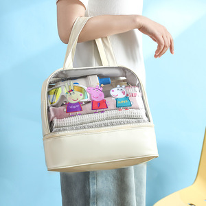 Nuova Borsa da Toilette in PVC con Separazione Asciutto-Bagnato, Portatile, per Palestra, Nuoto, Viaggio, Grande Capacità, Versatile, con Manico, Borsa Portaoggetti Cartoon Peppa Pig - Product Image 1