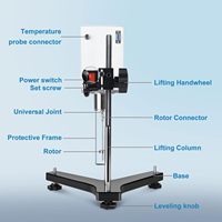Viscosímetro rotatorio digital Medidor de viscosidad de laboratorio de 1 a 2000000mPa Pantalla LCD con salida de datos para grasa de recubrimiento de pintura de tinta