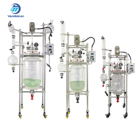 Reactor de vidrio encamisado de alta capacidad de 100L, 50L, 30L con agitación mecánica para reacciones