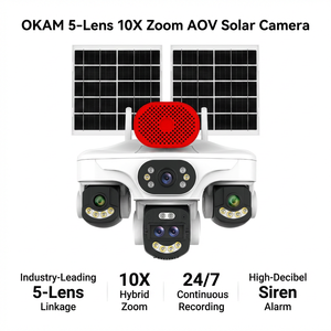 Cámara Solar Wistino AOV 4G LTE con 5 Lentes, <span class=keywords><strong>Zoom</strong></span> 10X, Grabación Continua 24/7, Alarma, Paneles Solares Dobles, CCTV Solar AOV - Product Image 6