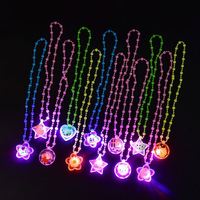 Collier LED clignotant, collier lumineux, perles acryliques colorées pour filles, accessoires de fête néon pour enfants, collier pendentif, cadeau