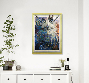 <span class=keywords><strong>Peinture</strong></span> <span class=keywords><strong>diamant</strong></span> <span class=keywords><strong>loup</strong></span> warrior, broderie complète 5D, perles en cristal, forme spéciale, à faire soi-même - Product Image 3
