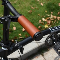 AGEKUSL – poignée de vélo en cuir Vintage à Double verrouillage pour Brompton Birdy Dahon JAVA Pikes poignées de guidon de vélo pliant