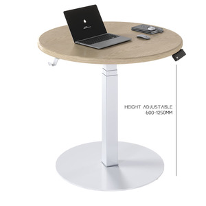 NUEVO Escritorio de Computadora Ergonómico Moderno de Una Sola Pata, Ajustable en Altura con un Motor y 3 Etapas, Escritorio Redondo para Computadora - Product Image 6