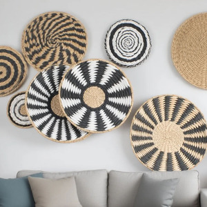 <span class=keywords><strong>Prix</strong></span> Compétitif Décoration Murale Bohème Panier Mural Tressé Suspendu en Jonc de Mer Rotin Osier Style Art Déco pour Affichage en Salon - Product Image 1