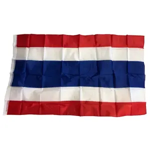 Cheap Screen Printing Cheaper Price Polyester Outdoor 2 Eyelets 5ft x 3ft Large Thai Thailand Flag