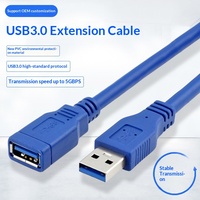 Cable de Extensión USB 3.0 Macho a Hembra, Cable de Datos para Computadora, Disco Duro, Ratón, Teclado, Unidad Flash USB, Interfaz con Conductor de Cobre y PVC