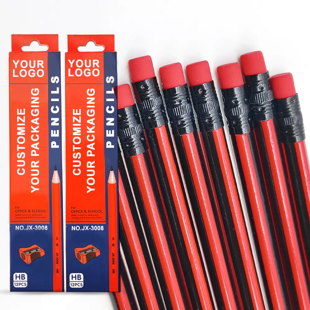 أقلام رصاص HB فاخرة مثلثة مزودة بممحاة بيضاء للطلاب وأدوات مكتبية رسمية للمدرسة من المنتجات الأعلى مبيعًا