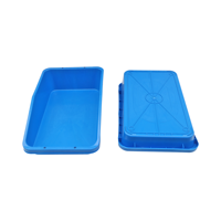 Plateaux de service et caisses de transport plats en plastique PE/PP bleu de qualité alimentaire, personnalisés QS pour l'aéroport