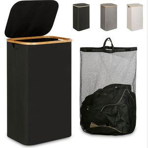 <b>Foldable</b> Dirty Clothes Storage <b>Basket</b> With Bamboo Frame, Clothes Storage <b>Basket</b>, Dirty Clothes Storage <b>Basket</b> - Product Image 1