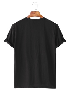 เสื้อยืดผ้าถักแขนสั้นพิมพ์ลายสำหรับผู้ชายชุดลำลองสวมใส่สบายสำหรับทุกฤดูกาลผ้าย้อมสีล้วนส่งออกจากบังคลาเทศ - Product Image 4