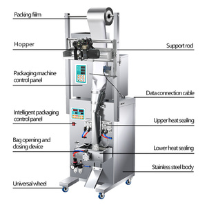 Machine de remplissage et de scellage électrique à quatre côtés pour sachets et pochettes de liquides, pour l'alimentation, le tabac et les produits chimiques - Product Image 1