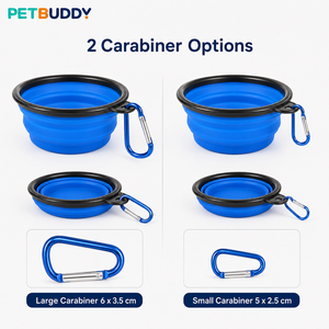 Tazón Plegable de Silicona para Mascotas PETBUDDY, Plato de Alimentación Portátil para Perros y Gatos con Mosquetón para Uso en Exteriores - Product Image 5