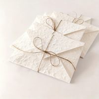 Kartu Ucapan Kertas Katun Buatan Tangan Estetika Vintage Amplop Desain Bunga 3D Timbul Tekstur Mewah Undangan Pernikahan
