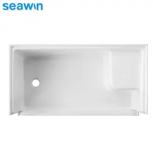 SeaWin Square Shower Tray With Seat Wet Room Tub Deep Shower Base