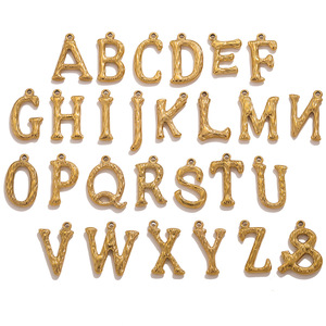 YF8349 Ciondolo Fai-da-Te Mini Bolla con 26 Lettere Inglesi, Placcato Oro 18K, Impermeabile in Acciaio Inossidabile - Product Image 1