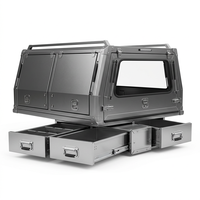 Kit combiné de tiroirs pour auvent de camion en alliage d'aluminium, noir, boîte de chargement pleine hauteur pour pick-up 4x4, camping en tout-terrain