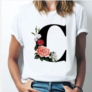 <span class=keywords><strong>Camisetas</strong></span> <span class=keywords><strong>blancas</strong></span> con logotipo 2024, <span class=keywords><strong>camisetas</strong></span> transpirables con cuello redondo 3D impresas personalizadas para <span class=keywords><strong>mujer</strong></span>, camiseta de verano con estampado de letras inglesas - Product Image 3