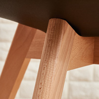 Pieds de table en bois de hêtre pour table ronde à manger, accessoires de meubles en gros, pieds de table en bois non fini noir
