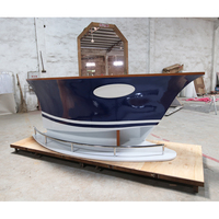 Nouvelle conception 2026 : Ensemble de meubles de bar en bois blanc et rouge, comptoir de bar en forme de bateau, décoration d'intérieur, table de bar