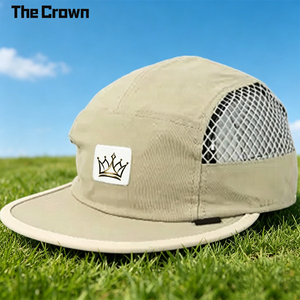 Gorra de Campamento Estructurada de 5 Paneles con Logotipo Personalizado, al por Mayor, Transpirable, Impermeable, con Malla Lateral, Ligera, para Viajes, Playa y Aire Libre - Product Image 1