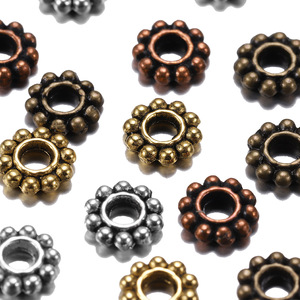 Zinc Alloy Flower Spacer Beads Antique Gold Silver Bronze <b>Copper</b> For <b>Bracelet</b> Making DIY Jewelry Accessories - Product Image 2