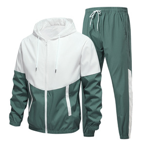 Completo Sportivo Casual da <span class=keywords><strong>Uomo</strong></span>, Giacca con Cappuccio Primaverile 100% Poliestere, <span class=keywords><strong>Abbigliamento</strong></span> di Marca alla Moda per Giovani - Product Image 2
