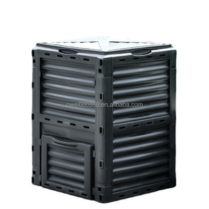 <span class=keywords><strong>Composteur</strong></span> en plastique noir de 300 L, en PP, robuste, résistant aux intempéries, avec couvercle, pour la maison et le jardin, recyclage des déchets organiques - Product Image 1