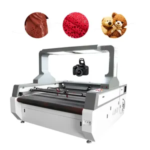 130w 160w CCD Camera CO2 Laser Fabric Auto Cutting Machine For Digital Printed Roll Fabric Textile