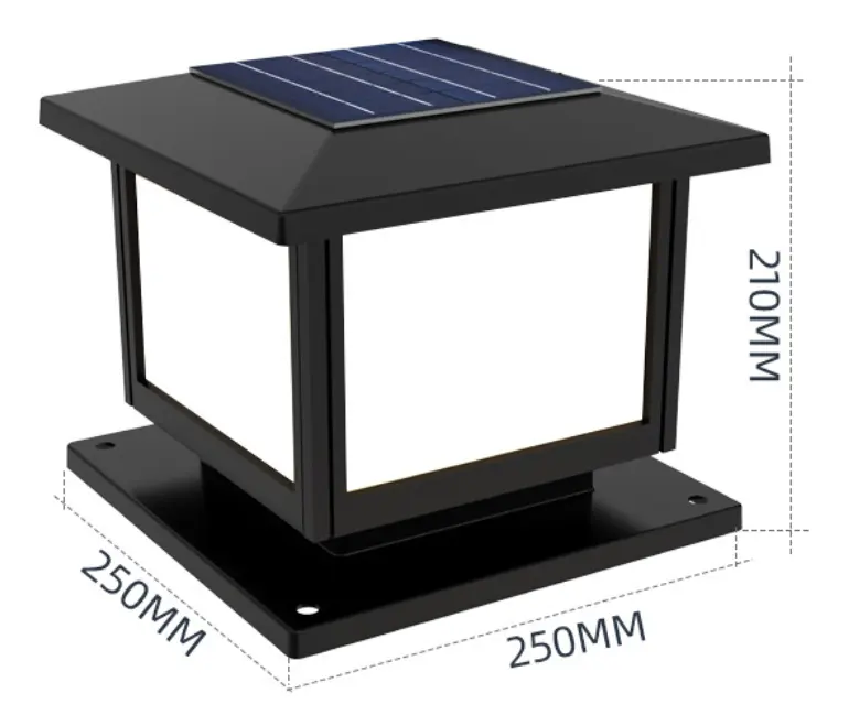 High Quality Outdoor Waterproof Solar Main Gate Post Column Light Led Pillar Outdoor Light