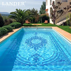 Piscina mattonelle di mosaico di arte murale custom design fiore tartaruga sirena delfino modello tazza di ceramica di vetro di nuoto piscina mattonelle di mosaico