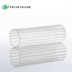 Tube en verre borosilicate 3.3 transparent à motif strié pour la décoration intérieure, lustres et éclairage intérieur - Product Image 3