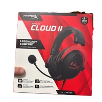 Headset HyperX Cloud 2 Red Over-Ear Berkabel dengan Mikrofon Terpasang untuk Gaming Desktop dan Pertunjukan DJ