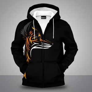 Unisex Custom Logo Hooded Full Zip Hoodies Puff Printed Colorful Zipper Polyester/Cotton Anti-Pilling Winter Men Women Kids High - Product Image 3
