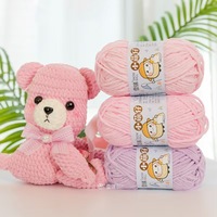 Fil de velours 100 % polyester pour bébé, 50 g, 3,5 mm, fin, chenille, haute ténacité, écologique, antibactérien, teint, pour tricot et crochet à la main