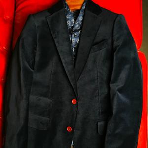 Blazer de Terciopelo 100% Algodón Transpirable con Media Forro de Lona para Hombre, Fabricante ODM de EE. UU. con 21 Años de Experiencia, MOQ Bajo, Corte Ajustado, Chaqueta Deportiva para Boda y Fiesta - Product Image 3