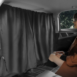 Car Rear Window <b>Shades</b> Thick Opaque Polyester <b>Sun</b> Protection Privacy Curtain For General Vehicles Buckle Installation - Product Image 1