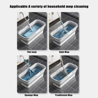 Seau à serpillière pliable en silicone rectangulaire multifonctionnel sur mesure, outil de nettoyage pliable pour l'utilisation de l'eau, panier pliable