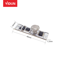 Module de Commutation Tactile Mini 10mm DC12V-24V 5A, Variateur LED, Petit Contrôleur Manuel, Variateurs d'Éclairage pour Armoire PCB 60W