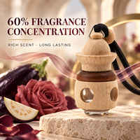Diffuseur de parfum en bois pour voiture, flacon en verre suspendu, cordon tressé, concentration de parfum à 60%, logo personnalisé, OEM, ODM, vente en gros