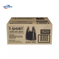 Sacs de transport réutilisables en plastique biodégradable, blancs et noirs, style gilet avec poignées, pour les courses, les cadeaux, les boutiques, les marchés