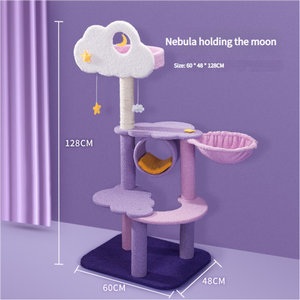 Jouets pour animaux de compagnie de luxe modernes, grande tour multi-niveaux en bois, arbre à gratter et à grimper pour animaux de compagnie - Product Image 4