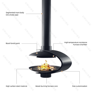 <span class=keywords><strong>Chimenea</strong></span> suspendida interior de rotación libre de 360 ° de crucero, gran oferta, estufa de leña/<span class=keywords><strong>bioetanol</strong></span> montada en el <span class=keywords><strong>techo</strong></span> moderna de 102cm, elegante - Product Image 5