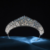Mariage nuptiale couronne de luxe exquis mariage coiffes Zircon couronne cheveux bijoux diadème pour princesse pour anniversaire