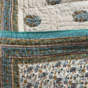 Juego de Colcha Acolchada de Algodón de Primera Calidad, Diseño Premium Hecho a Mano en India, Ligero con Estampado Bordado, Gran Venta - Product Image 1